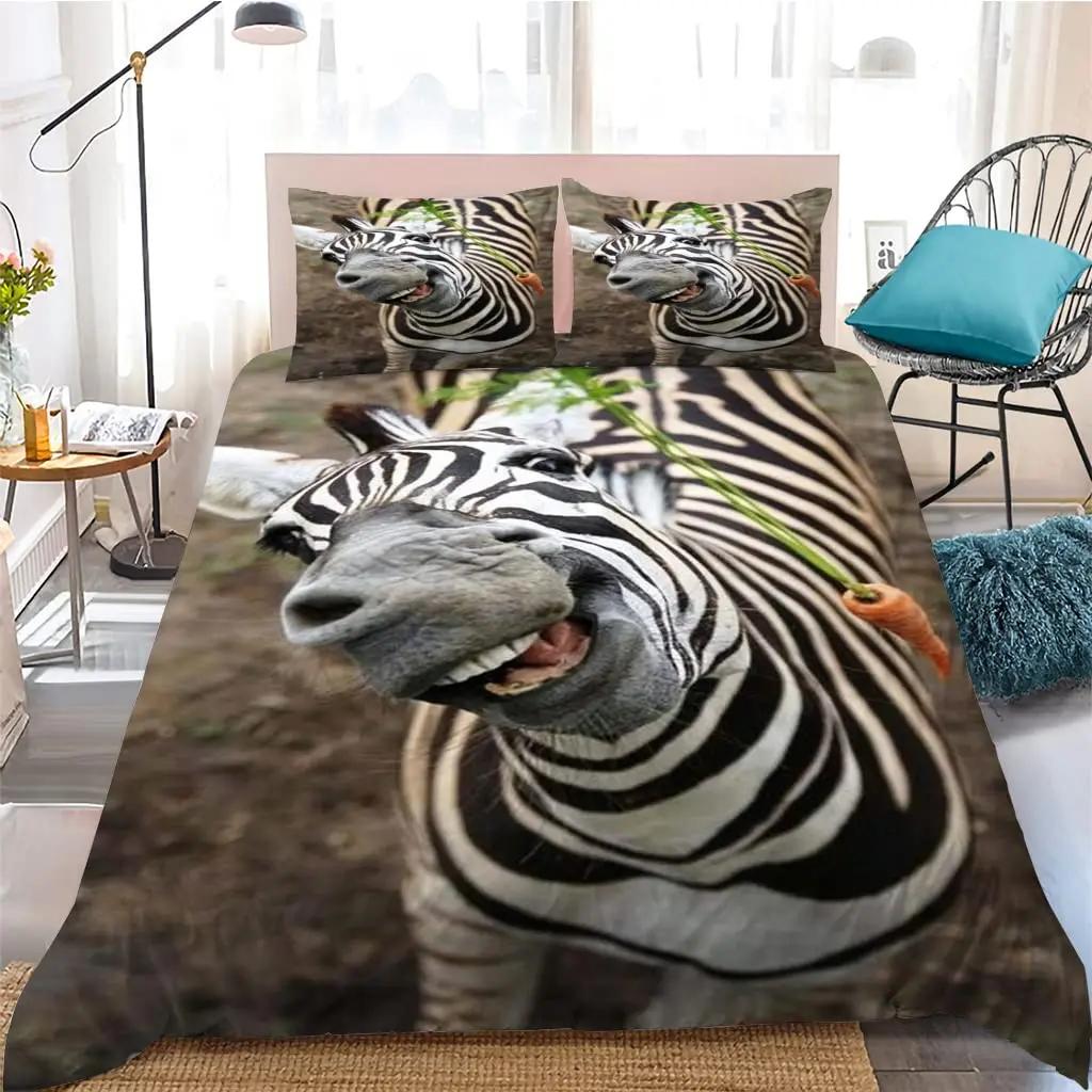 Colorful Zebra Print Duvet Cover For Kids Girls Teens Beautiful Colorful Animals Theme Bedding Graphic Graffiti Art Decorative
