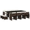 VidaXL Ensemble à manger de jardin avec coussins 13 pcs marron rotin 3277928