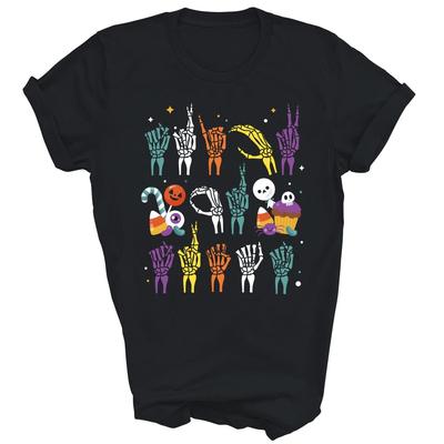 Trick Or Treat Semne ASL Limbajul Semnelor Halloween Tricou Unisex Cadou