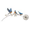Commemorative Garden Statue Bird Floral Stake, Rustic Metal Yard Art Decorations with Dandelion Accent, Wing Sculpture Weather-Resistant for