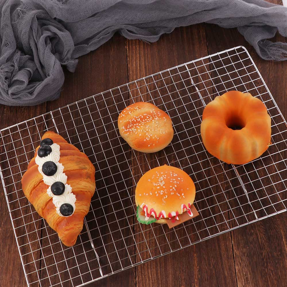 Cookie Drying Rack Grid Mesh Baking Cooling Rack Nonstick Rectangular Barbecue Holder Shelf Wear-resistant Oil Drain Rack Cake