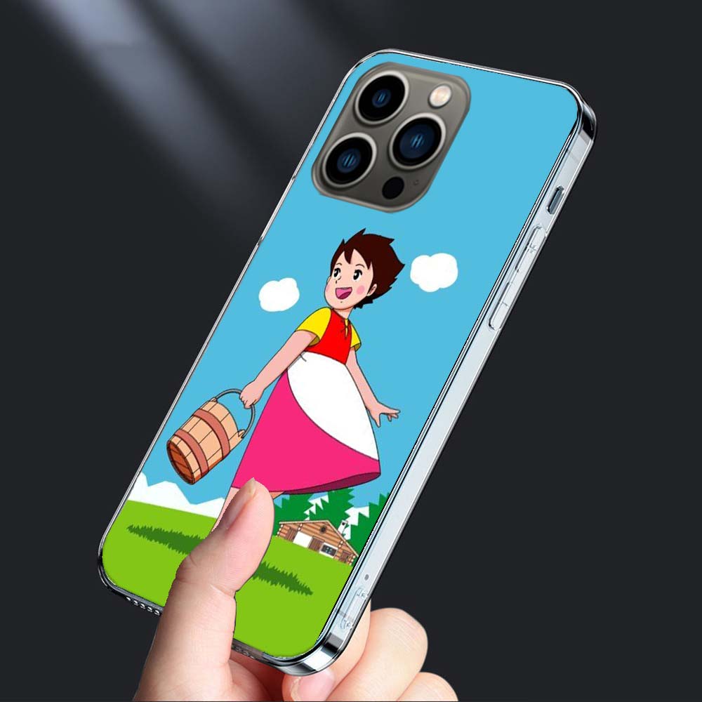Heidi Cartoon Phone Case For Iphone 16E 15 Pro 14 Plus 17E 16 17 Pro Max Air 11 12 13 Mini Shockproof Capa Cute Cover TPU Cle