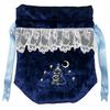 Moomin Lace Velvet Drawstring Bag Star Navy &