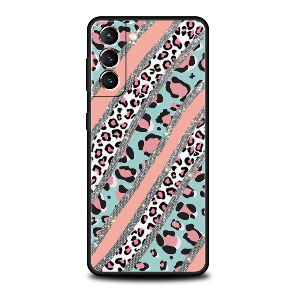 Leopard Print Phone Case For Samsung Galaxy S25 Edge S24 S23 S22 Ultra S20 S21 FE 5G S10 S9 Plus S10E Soft Cover