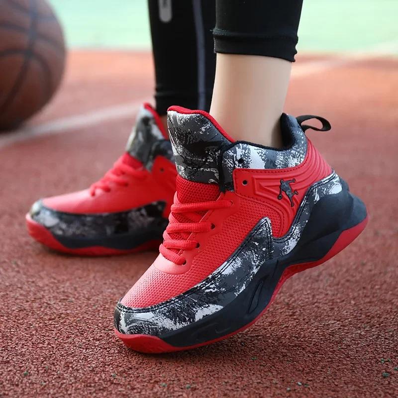 New Boys Brand Basketball Shoes for Kids Sneakers Thick Sole Non-slip Children Sports Shoes Child Boy Basket Trainer Shoes