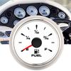 2in 190ohm Fuel Level Gauges Digital Display 8 Colors Backlight for 12V 24V Motorcycle Car YachtWhite Dial Silver Frame