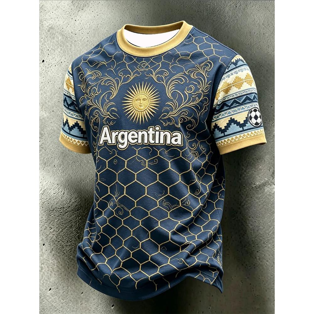 2026 Edition Argentine Fan Football Training T-Shirt - 3D Digital Printing - Comfortable and Breathable - Family Clothing