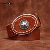 Personality Trend Wild Thick First Layer Cowhide Smooth Buckle Belt Men's Genuine Leather Buckle Retro Belt