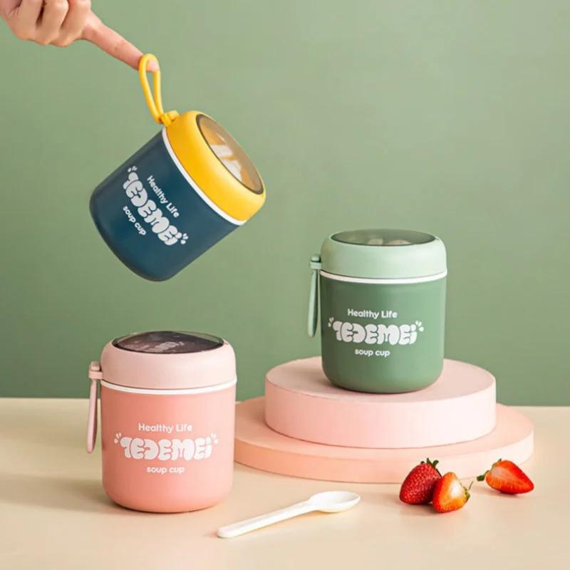 510ml Portable Lunch Box Microwave Soup Porridge Container Leak Proof Oat Yogurt Cup For Back To School Kitchen Accessories
