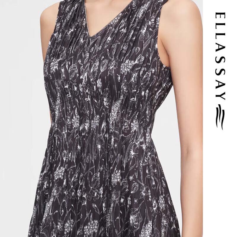 ELLASSAY EWE352Y12100 Pleated A-line Midi Dress