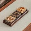 Light Luxury Walnut Wood & Glass Dried Fruit Serving Plate