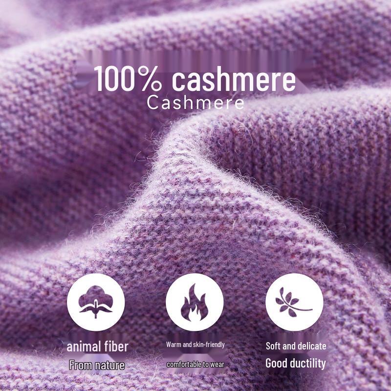 Zhaojun Women's 100% Cashmere Thickened Lapel Cardigan