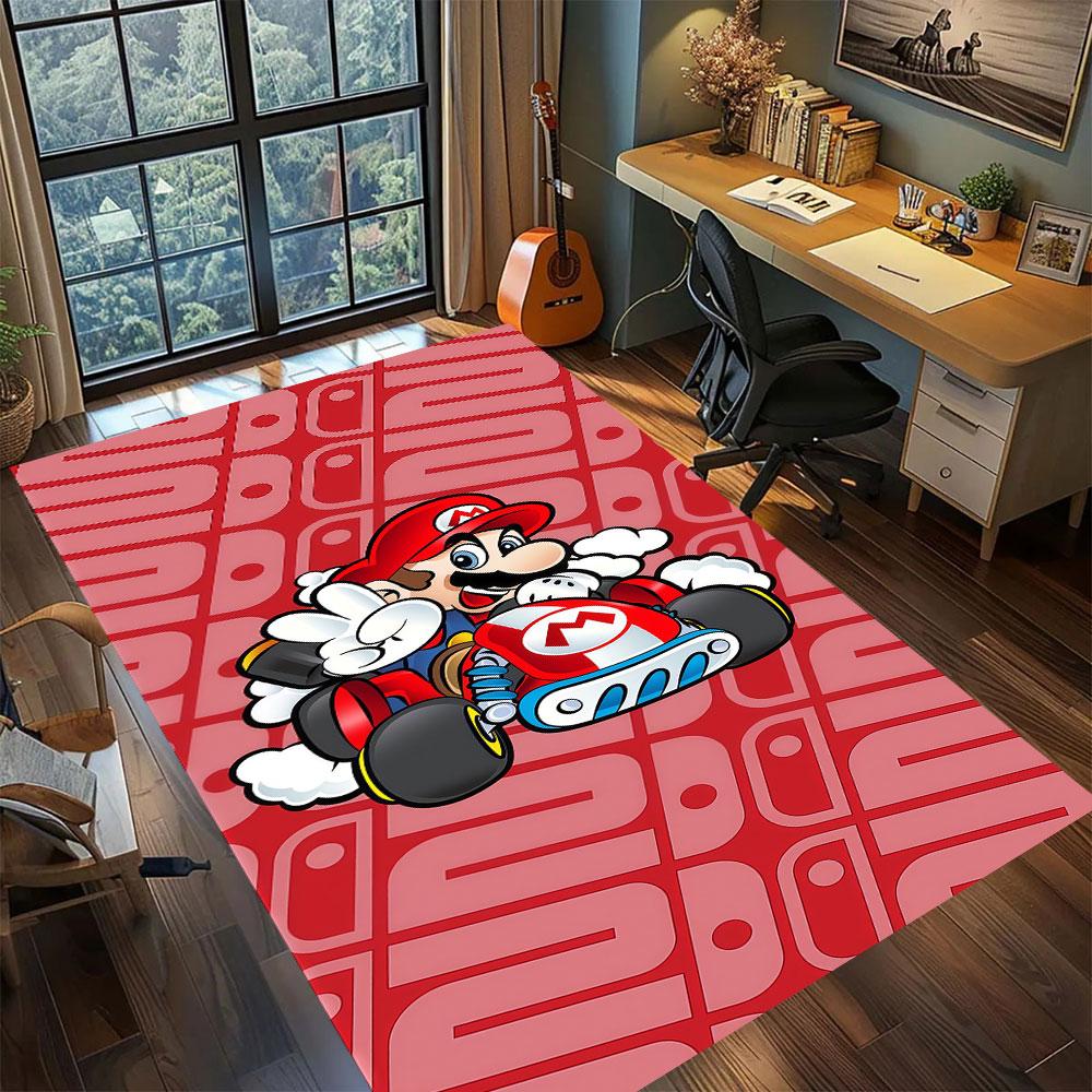 Mario Anime Character Carpet for Living Room Bedroom Home Decor Cool Movie Mat Play Floor Mat