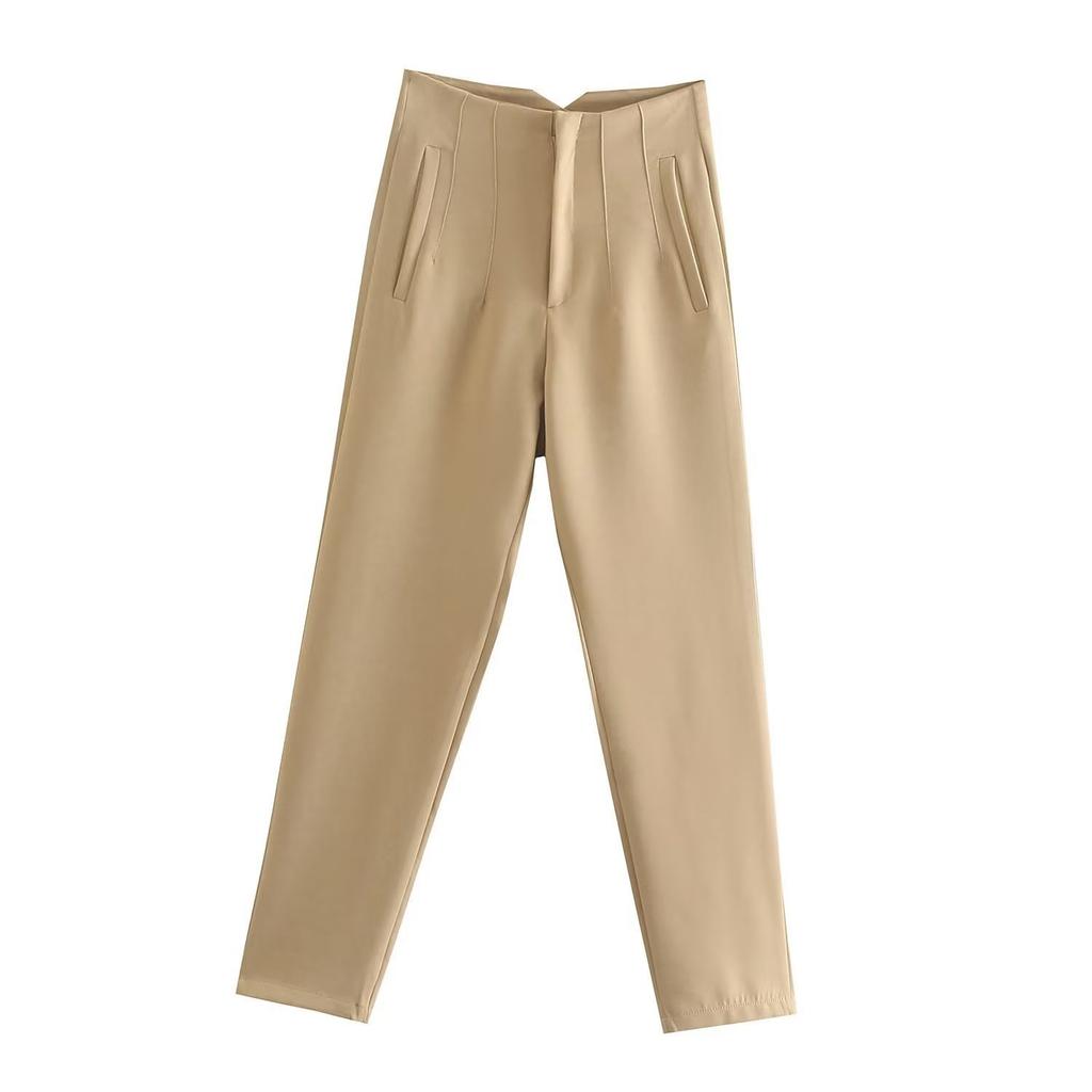 Women's High Waist Straight Leg Pants Double Layer Thick Four-Way Stretch Casual Trousers 35 Colors