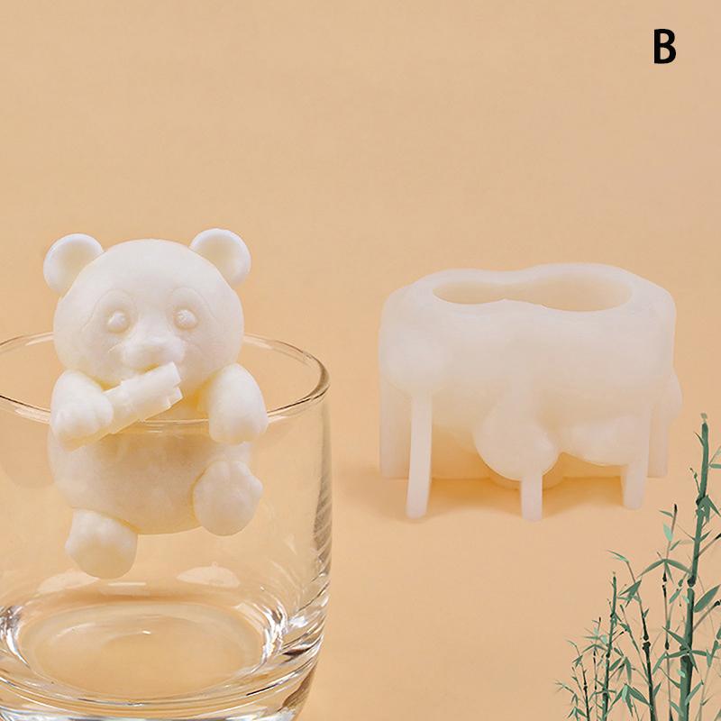 3D Frozen Panda Hanging Cup Silicone Mold Drink Ice Tray Cat Dog Loong Mold Animal Mousse Cake Jelly Mould Soap Candle Mold