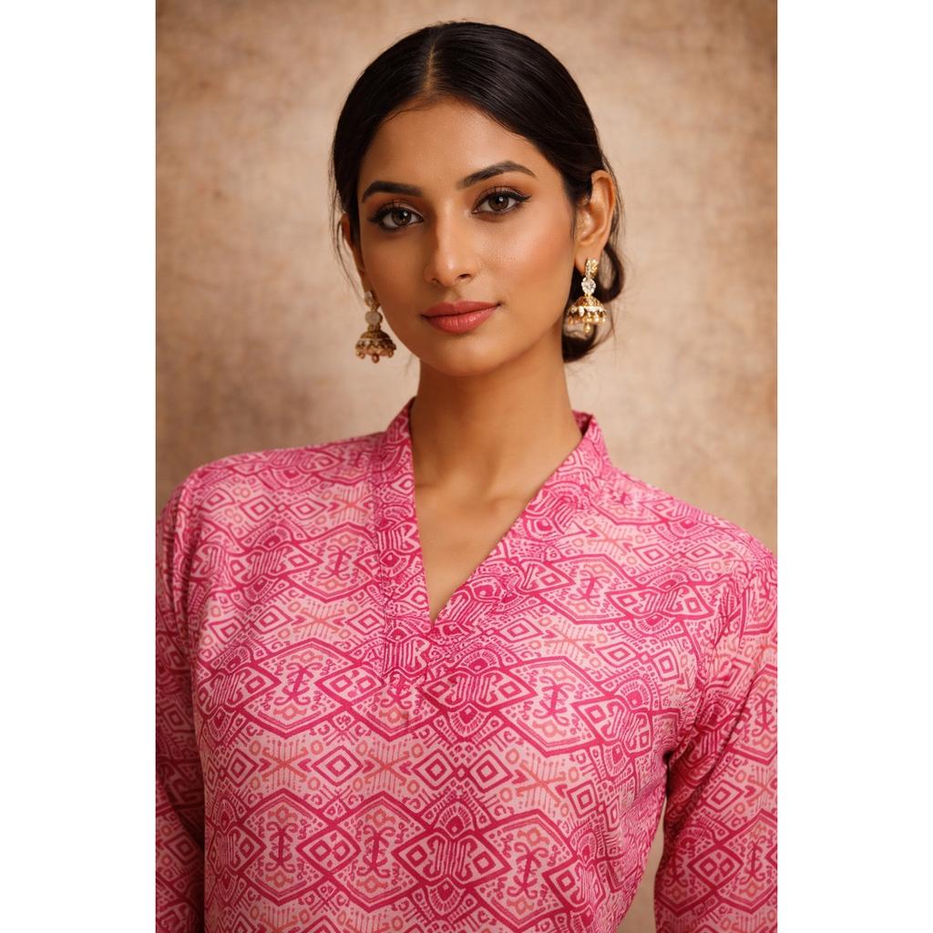 Heavy Maslin Office Wear Top Kurti Set Indian Women Ethnic Short Kurta Set Dress
