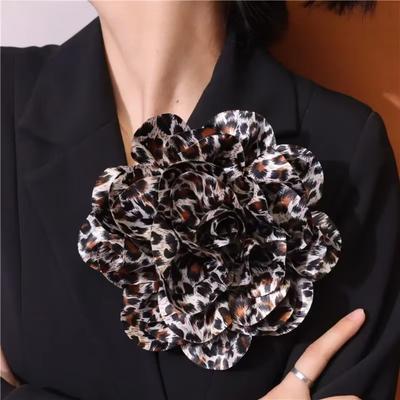 French Satin Handmade Flower 19cm Collar Flower New Flower Brooch Pins  Wedding Party