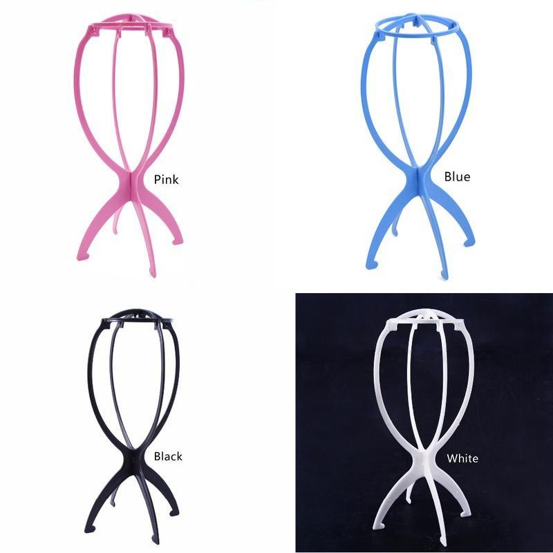 4 Colors 16.5x35cm Plastic Folding Stable Durable Hat Display Wig Stand Mannequin Head Stand Portable Folding Beauty Hair Accessories Wig Stand