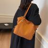 Korean Version of Large-capacity Simple Casual Solid Color Retro Autumn Trend On the New Foreign Style Fashion Portable Shoulder Tote Bag