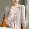 Women Thin Long Sleeve Solid Sunscreen Knit Cardigan Summer Outerwear Cover Up