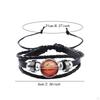 Leather Wrap Bracelet Braided Rope Casual Wristband Bangle for Outdoor Sports Fans Party