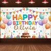 Easy to Hang Party Decoration Festive Banner Happy Birthday Banner for Birthday Party Event Decoration Kids Celebration