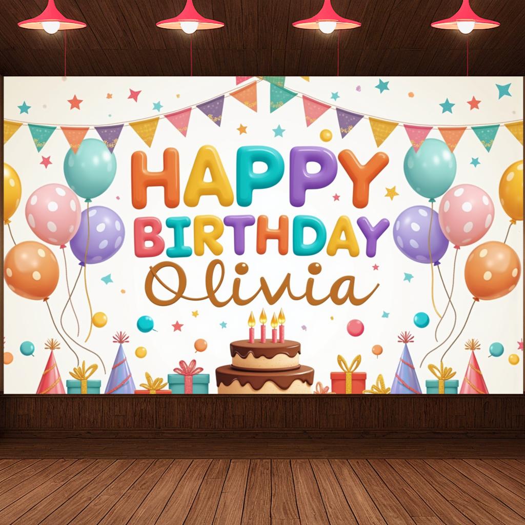 Easy to Hang Party Decoration Festive Banner Happy Birthday Banner for Birthday Party Event Decoration Kids Celebration