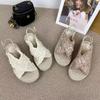 Foreign trade sandals women wear new retro fairy wind full hemp rope bottom Roman beach sandals in summer 2025
