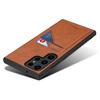 DENIOR For Samsung Galaxy S23 Ultra Case PU Leather Coated PC+TPU Dual Card Holders Phone Cover