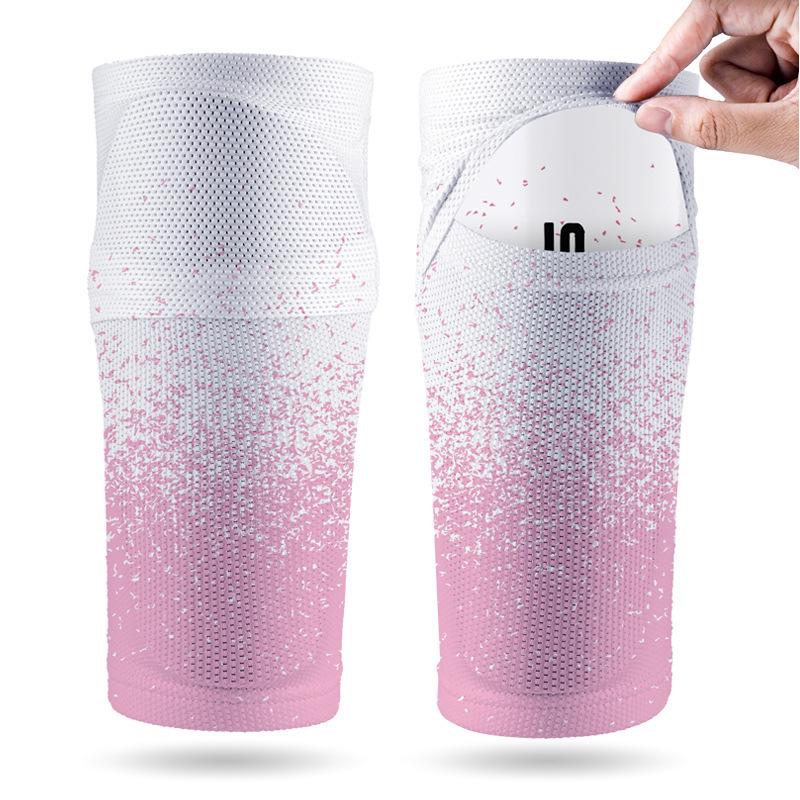 Multicolor Elastic Breathable Double-Layer Football Shin Guard Socks S