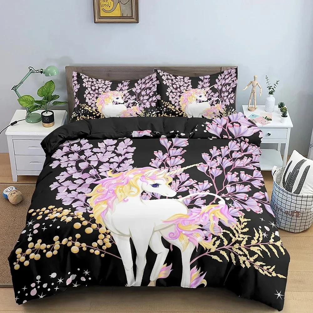 

Unicorn Bedding Set Duvet Cover Sheet Printed Bed Set Pillowcase Bed Full Queen King Size Comforter Bedroom 70x133cm 2pcs