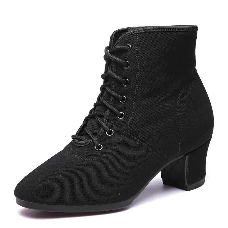 High Top Tanzschuhe Damen Latin Salsa Jazz Tanzstiefel Damen High Heels 3cm 5cm Outdoor Erwachsene Frau Ballroom Dance Sneakers