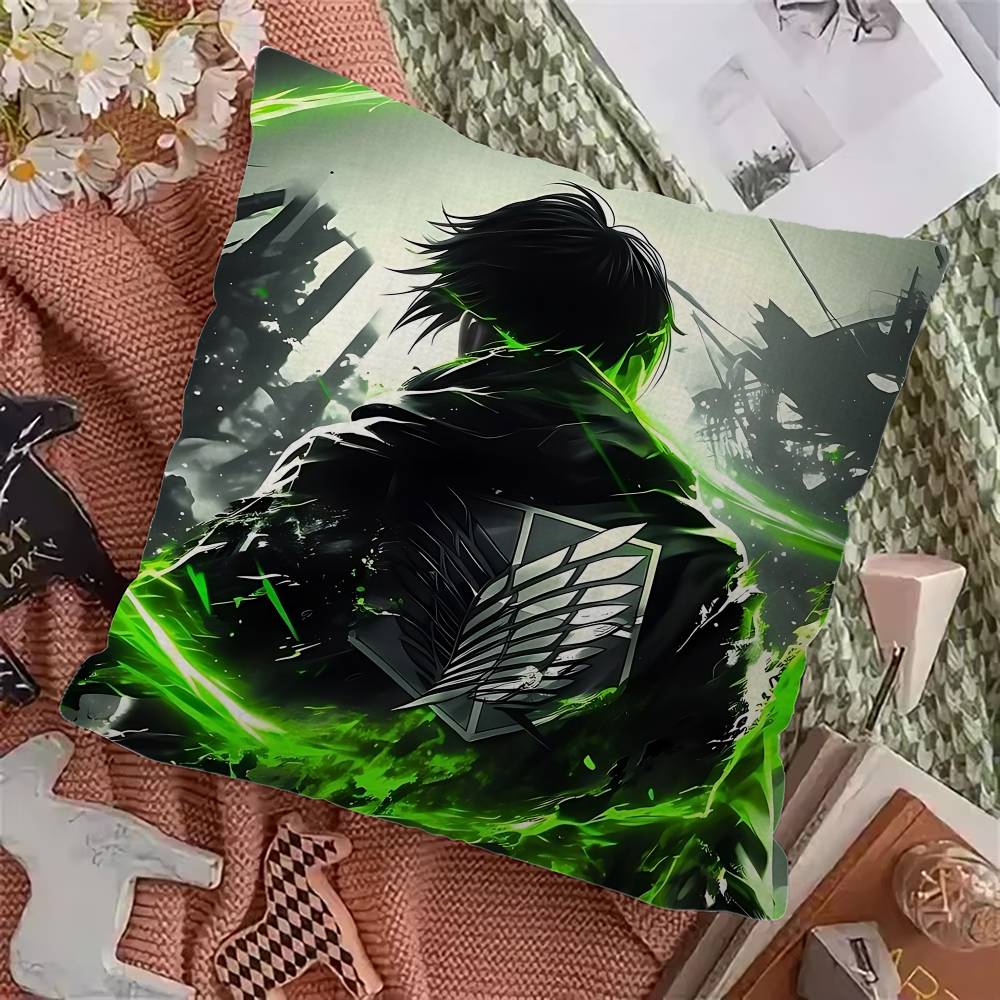 A-Attack O-On T-Titan Levi Ackerman Stitch Lucky Dragon Pillow Cover Sofa Cushion Cover Home Room Decoration Children Gift