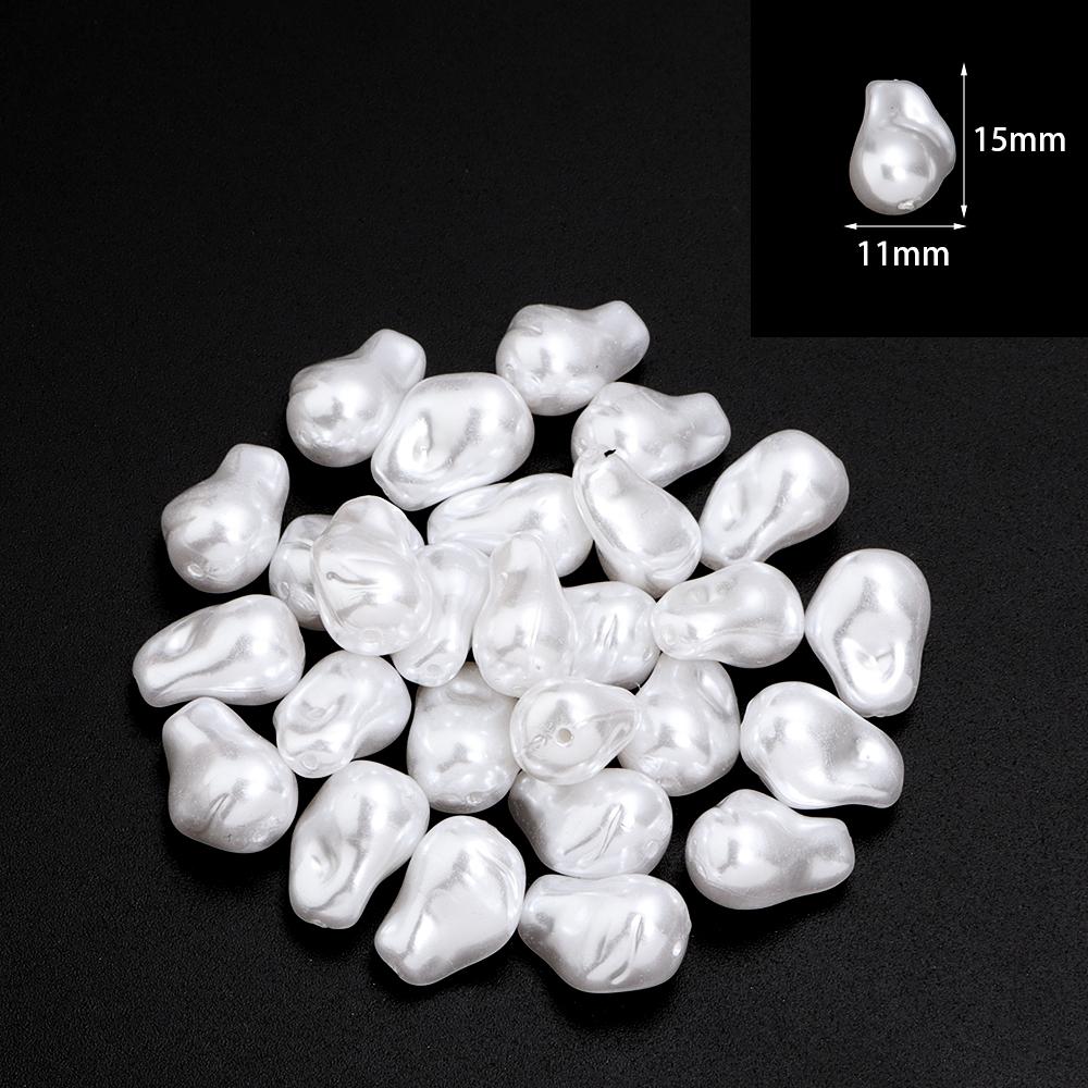 20pcs White ABS Imitation Pearl Beads Irregular Baroque Imitation Pearls Loose Spacer Beads For Jewelry Making DIY Accessories