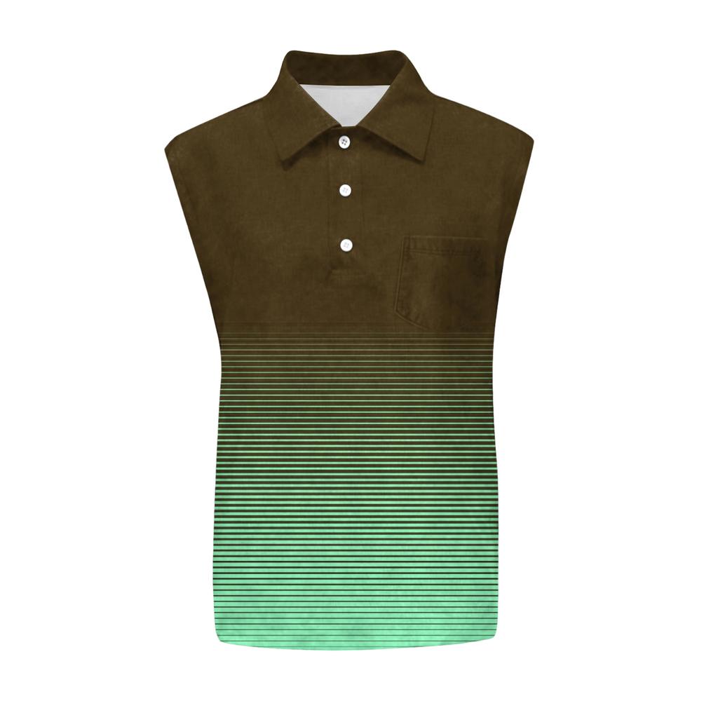 Men's Casual Pocket Button Collar Sleeveless Vest