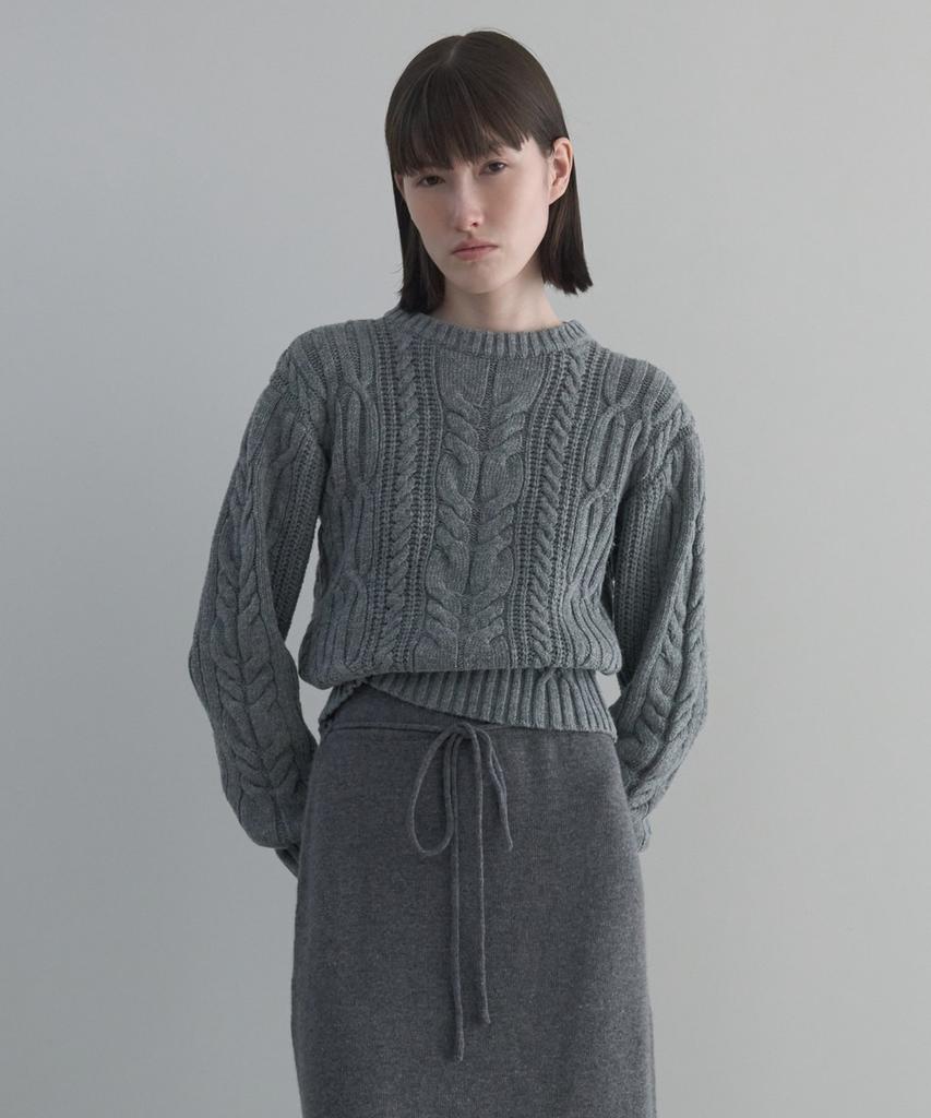 Dito Low Gauge Cable Pullover [Grey]