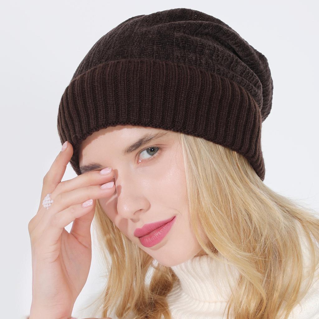 Hat Scarf  Baotou Hat for Men and Women Autumn and Winter Velvet Knitted Wool Confinement Windproof Ear Protection Hood