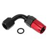 A ABSOPRO Female Flare Reducer Hose Fitting Adapter TF-1001-AN6 90° Fuel Line Connector with Aluminum O-Ring Red, Black