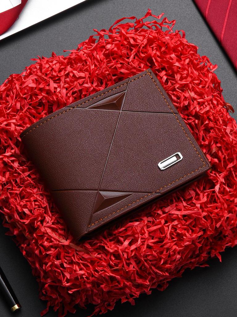 Men's Slim Leather Bi-Fold Wallet with Multi-Card Slots & Coin Pocket