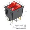 1 buc întrerupător basculant cu buton dublu cu lumină 31 * 25 mm 6 pini 2/3 poziții întrerupător de alimentare pentru barcă ON-OFF/ON-OFF-ON 16A/250V 20A/125V KCD4