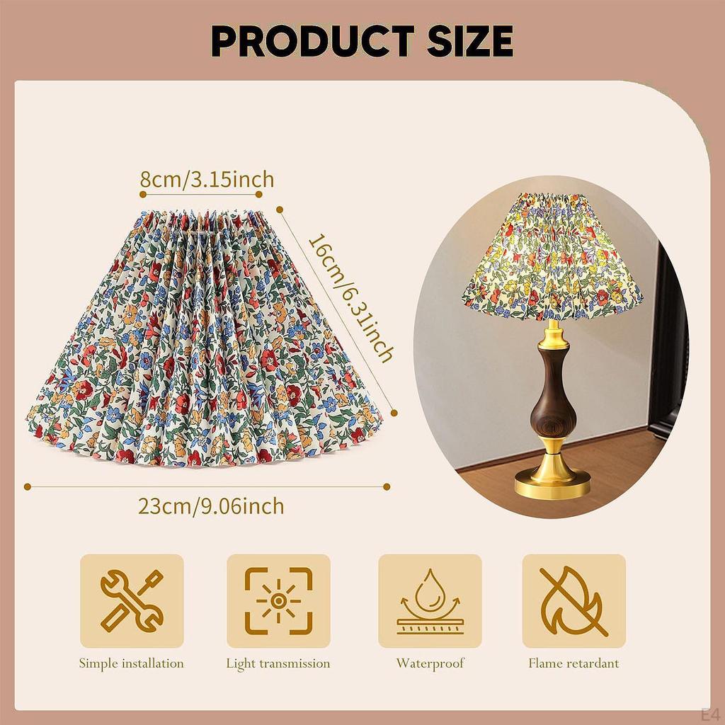Pleated Lamp Shade Cover Pendant Light Wall for Floor Lights Farmhouse Living