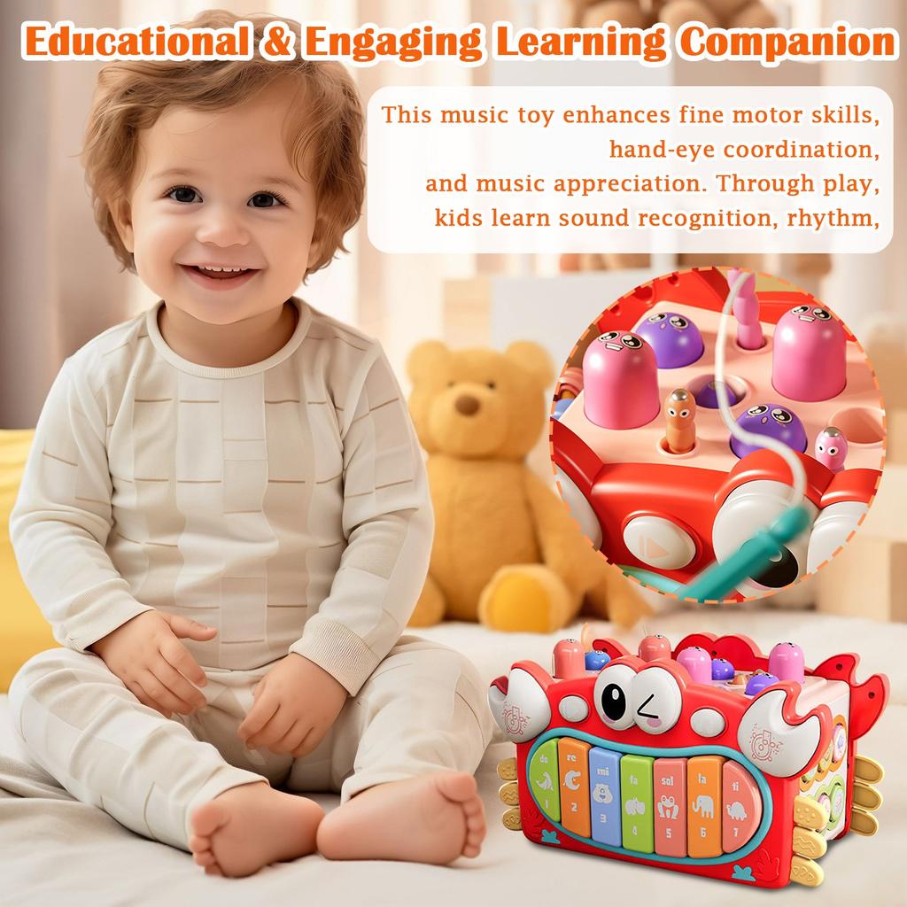 The Crab Hexahedron Educational Music Toy Features Multi-functional Lights Like Stars The Seabed, And The Music Piano Will Make You Happy And Joyful.