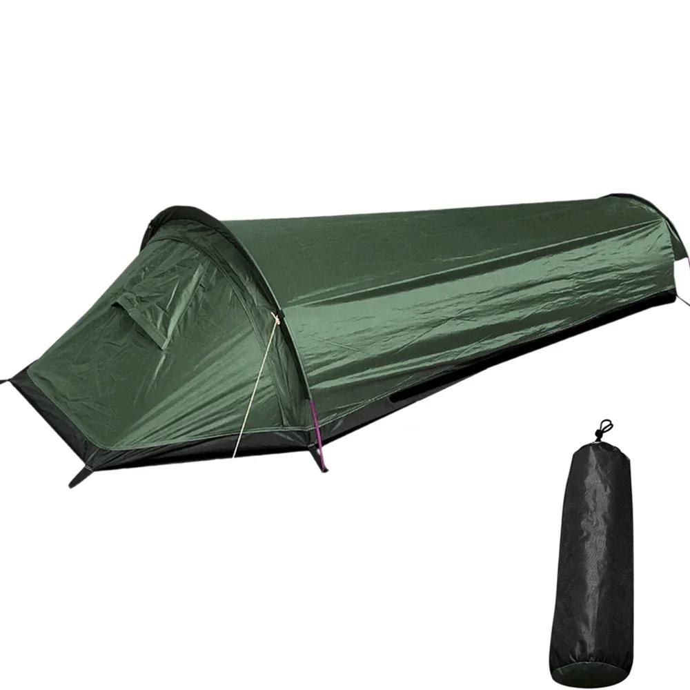 Tienda de campaña para una persona Ultraligera compacta Saco de dormir para exteriores Tienda de campaña Mochila impermeable de gran capacidad Funda para tienda de campaña