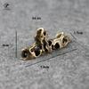 Handmade Vintage Brass Copper Strange Stone Mini Mountain Brush Pen Rack Penholder Statue Home Office Desk Decorative Ornamen