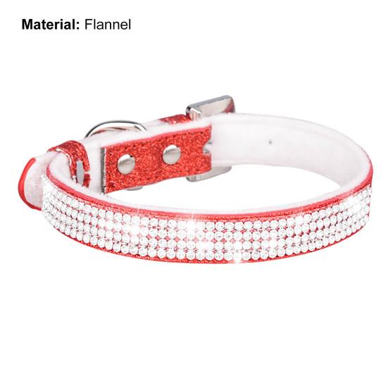Pet Collar Soft Texture Decorative Adjustable Dogs Inlaid Rhinestone Collar Pet Supplies
