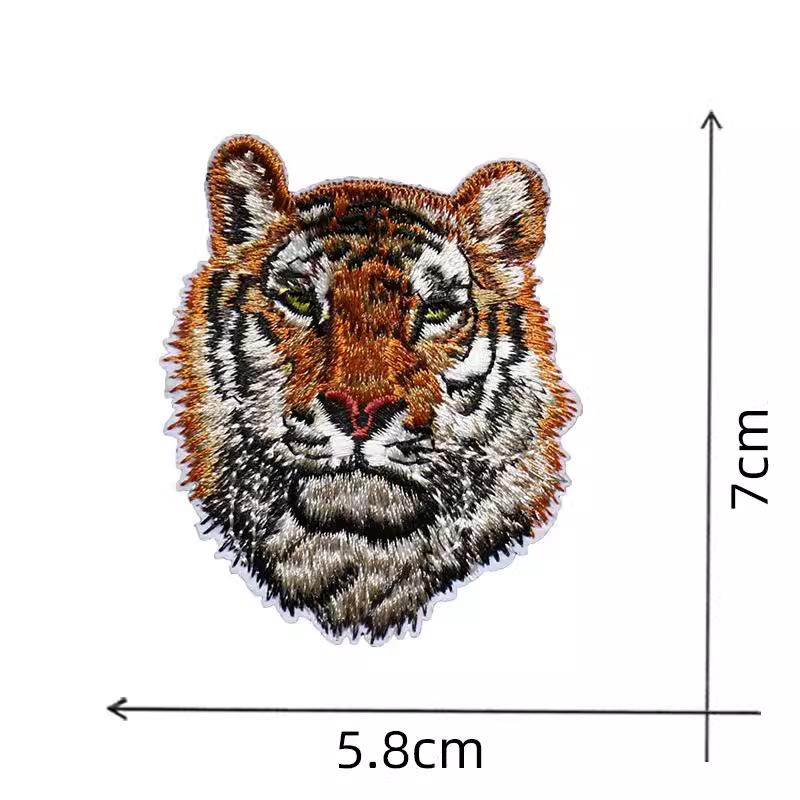 Tiger Head Embroidery Patch - Fashionable Large Applique for Coat Back Repair