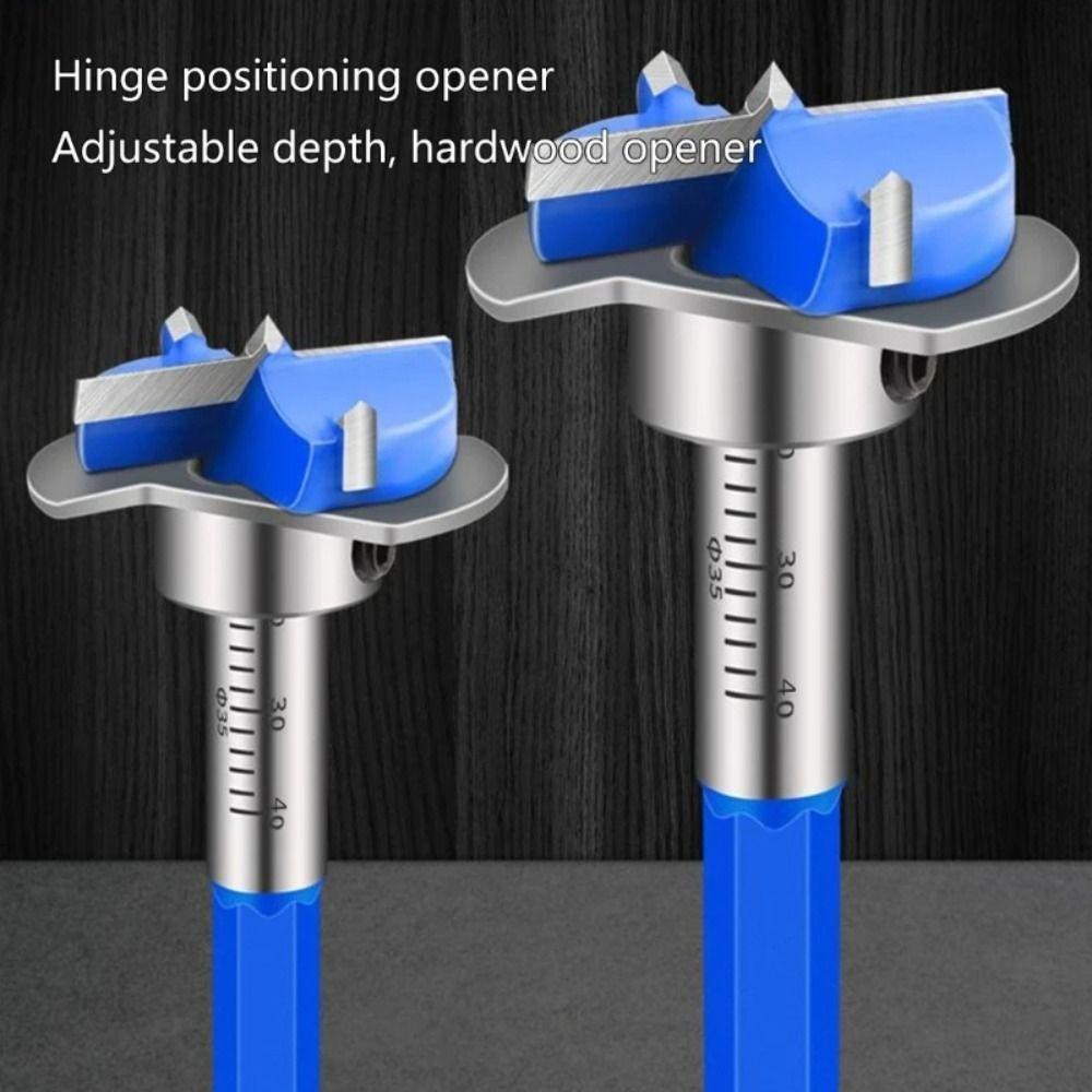 Positioning Forstner Bit Adjustable Depth Hinge Jig Durable 35mm Hinge Boring Bit  Woodworking