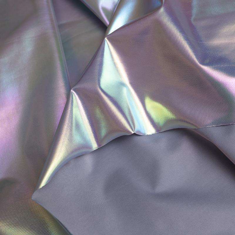 100cm Iridescent Stretch Nylon Fabric 4-Way Spandex Blend for DIY Sewing Slip Dress Stage Costumes Photography Background