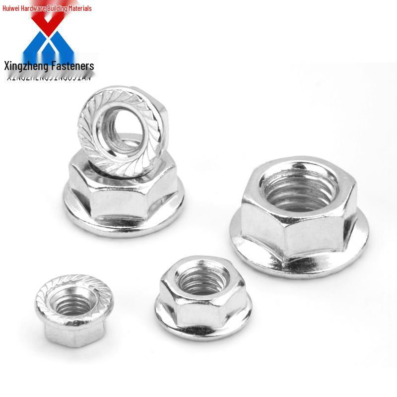 GB6177 Galvanized Hex Flange Nut with Anti-slip Teeth and Washer M4-M20