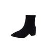 New pointed elastic skinny leg boots high heel boots comfortable thick heel thin short boots women